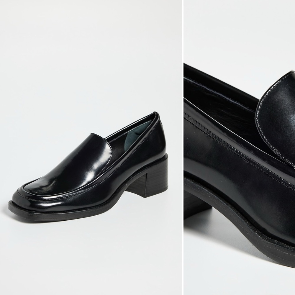 Reformation Black Leather Slip-On Loafers - Picture 9 of 12